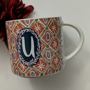 Anthropologie "U" Monogram Mug Cup